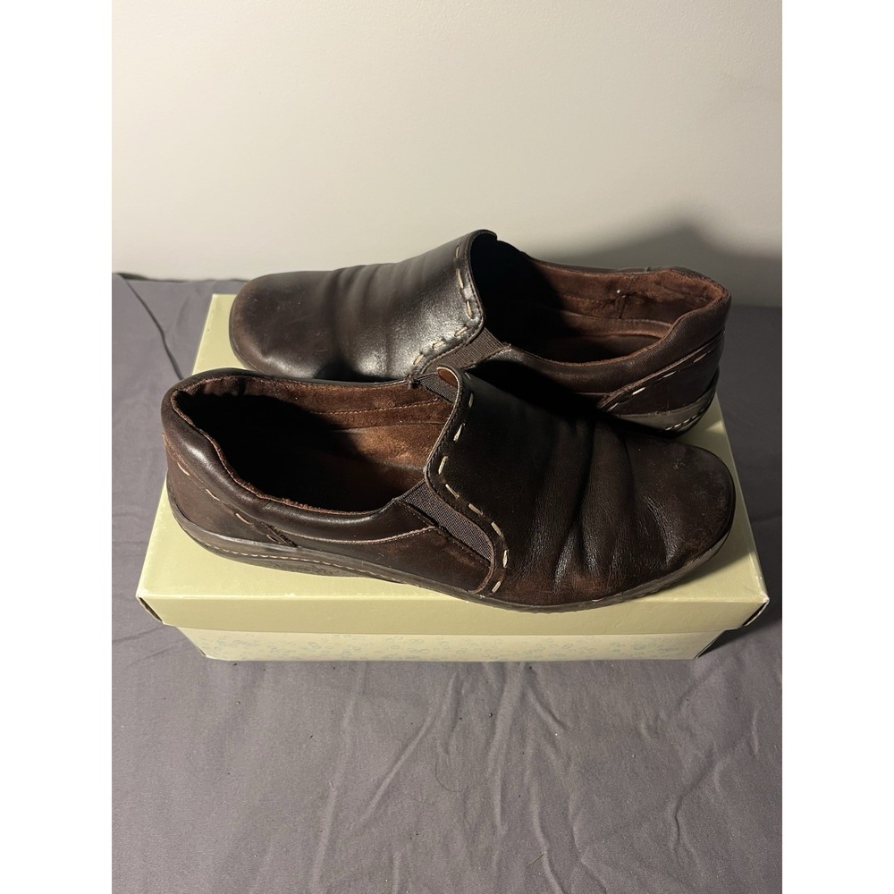 Naturalizer Women's Brown Leather Loafers Slip-On Shoes, Size 8.5M